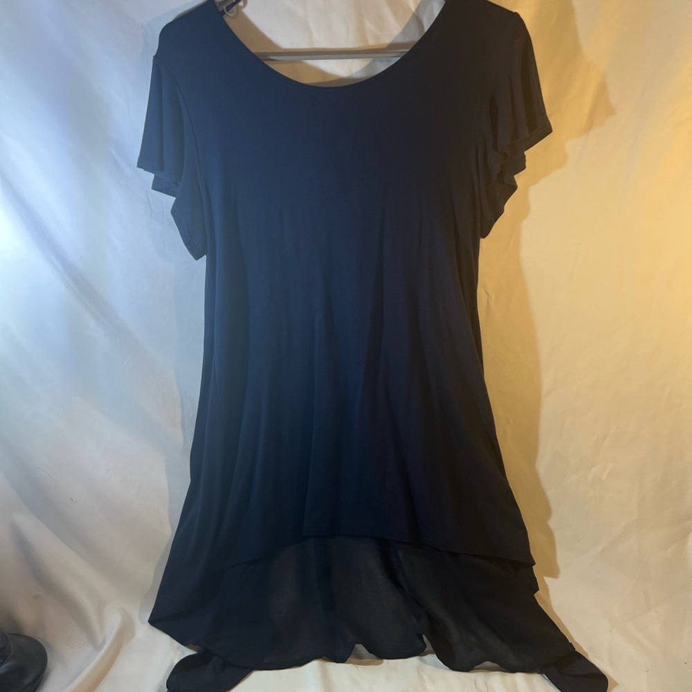 Elegant Black Layered Tunic Top